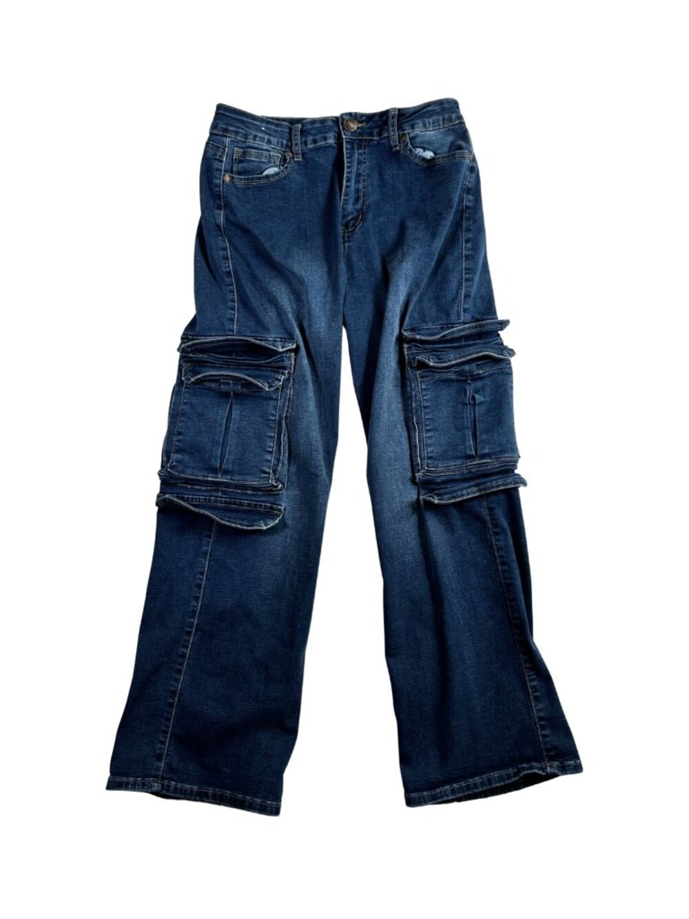 TRTR Dark Wash Cargo Wide Leg Baggy Jeans Size 11 Skater‎ Y2K Style